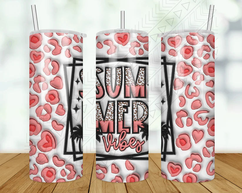 Seasonal Drinkware Sale Summer Vibes 3d Puff Tumbler
