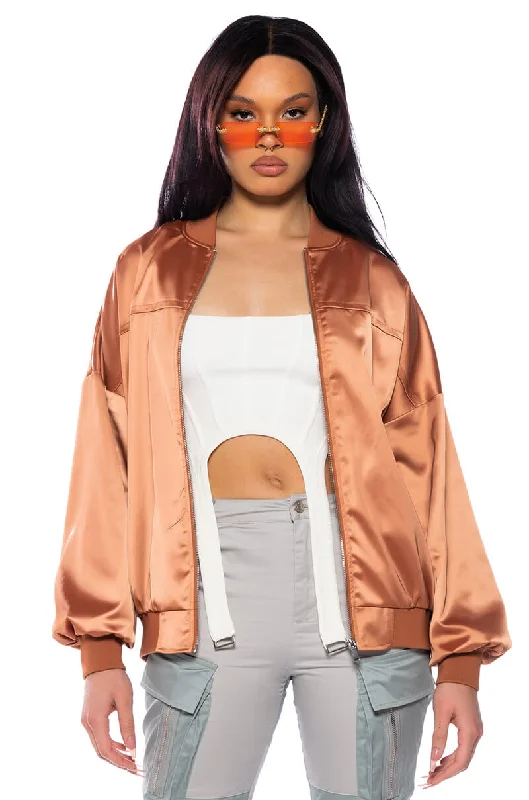 Special Occasion Wear SUNSET DESERT SATIN OVERSIZED BOMBER