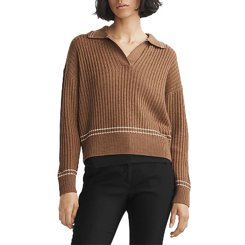 Limited Stock Womens Extra Fine Merino Wool V-Neck Pullover Sweater