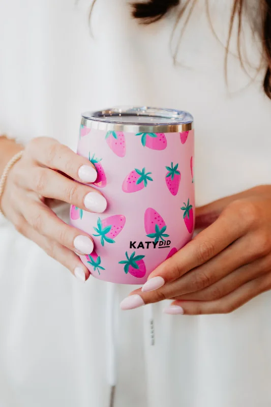 Flash Sale, Don't Miss Subtle Strawberry Stainless Steel Wine Tumbler