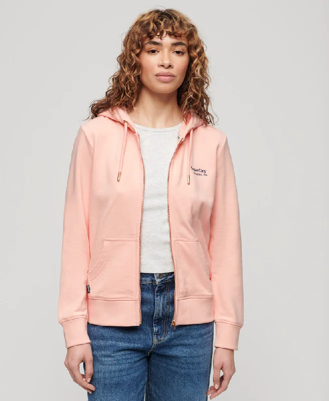 Chic & Cozy Apparel Essential Logo Ziphood Ub | Pale Rose Pink