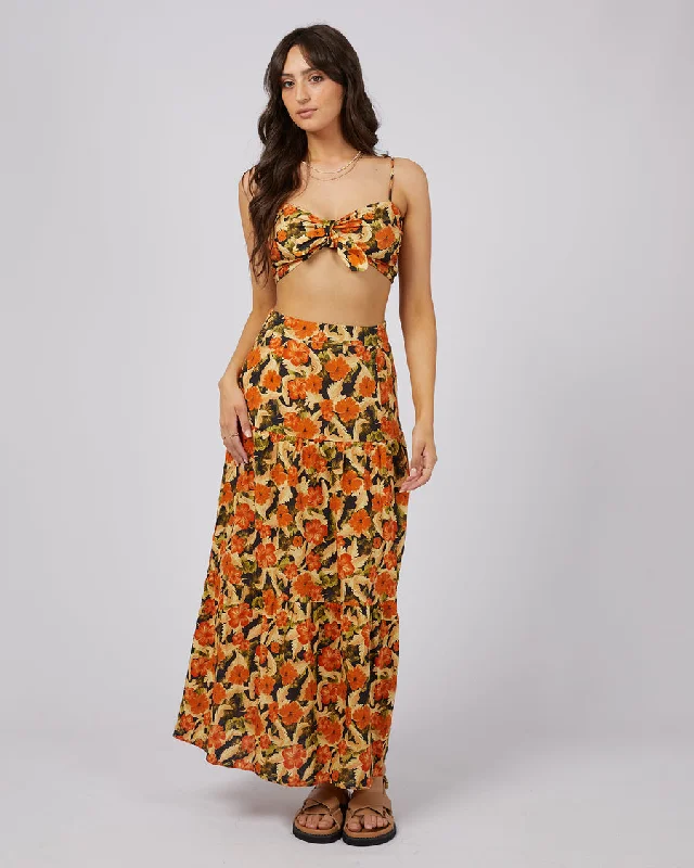 Effortless Comfort All About Eve Margot Floral Maxi Skirt