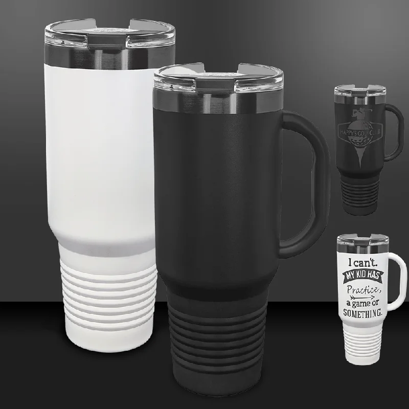 Premium Glassware Discounts Black Ghost Polar Camel 40 oz. Travel Mug with Handle, Straw Included Premium Glassware Discounts Black Ghost Polar Camel 40 oz. Travel Mug with Handle, Straw Included
