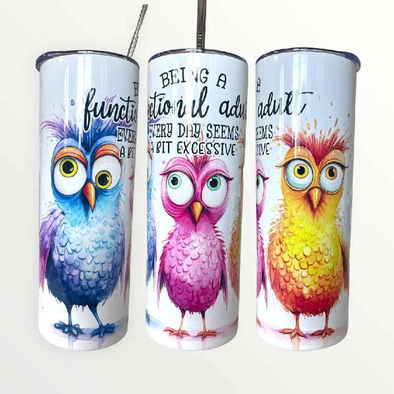Travel Mugs Offer Funny Birds - Functional Adult 20/30oz Insulated Skinny Tumbler
