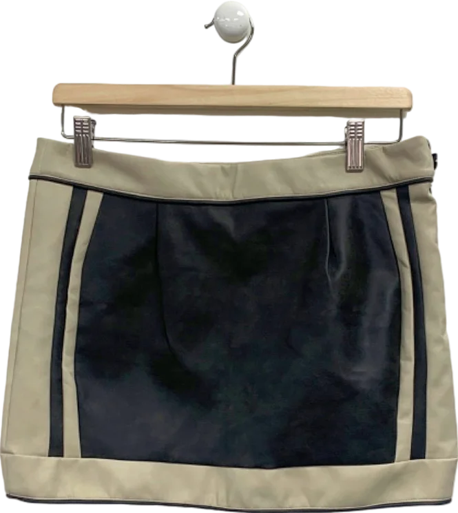 Feminine Grace Murci Beige and Black Mini Skirt UK 10