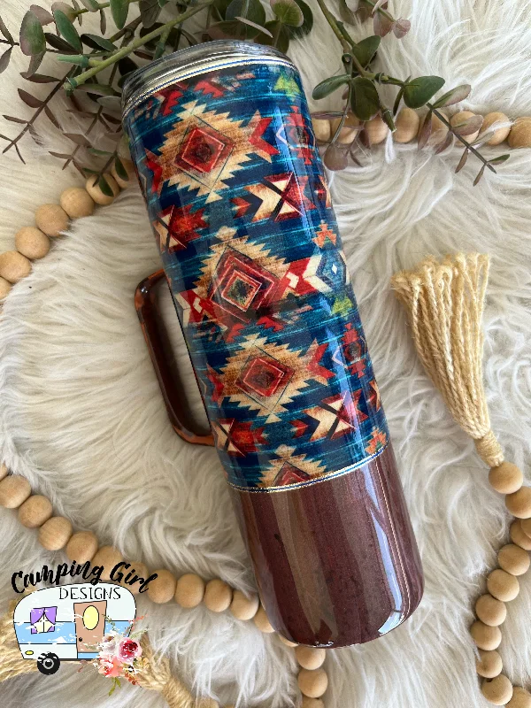 Drinkware Collection Promotion READY TO SHIP Southwest themed 30 oz handle tumbler