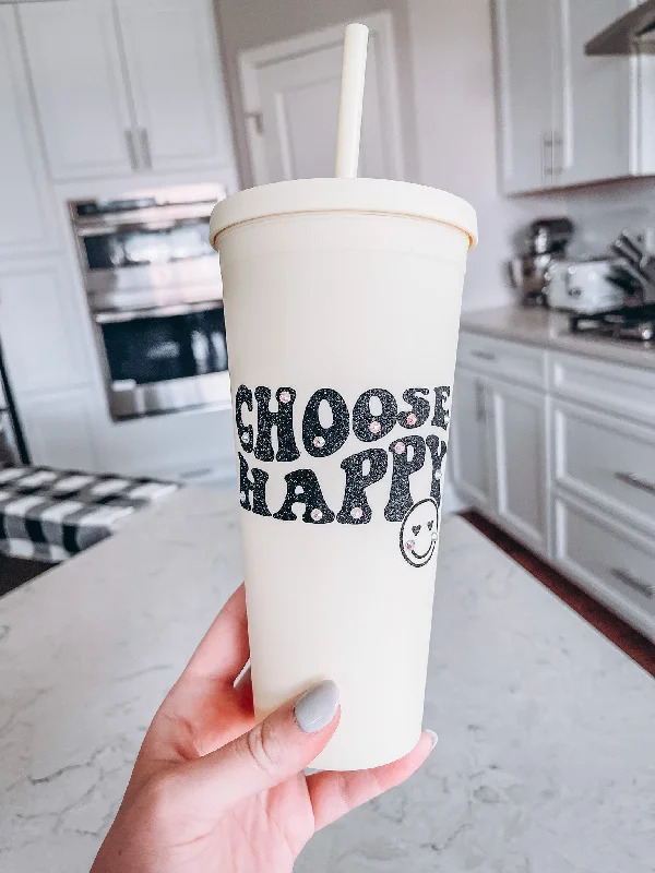 Holiday Drinkware Offers Yellow Tumbler - Choose Happy ✨