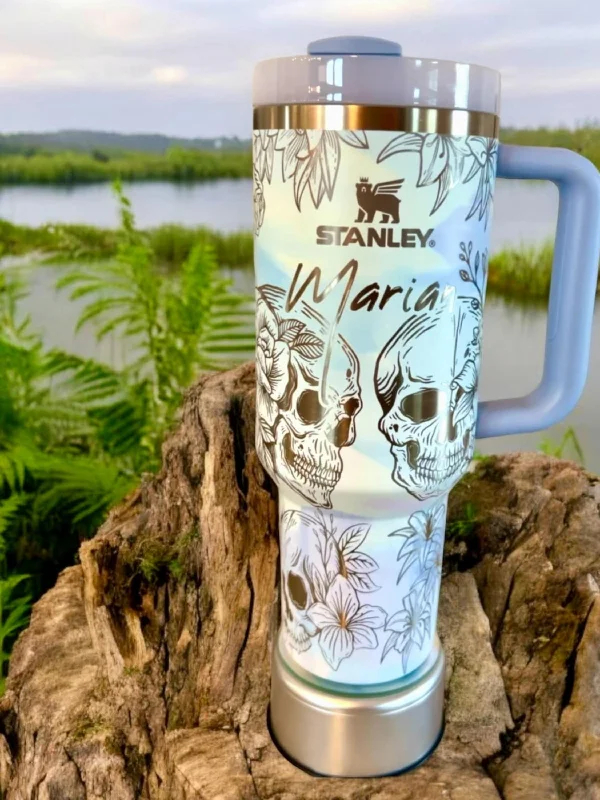 Insulated Mugs Offer Personalized Floral Design 40 Oz Insulated Tumbler
