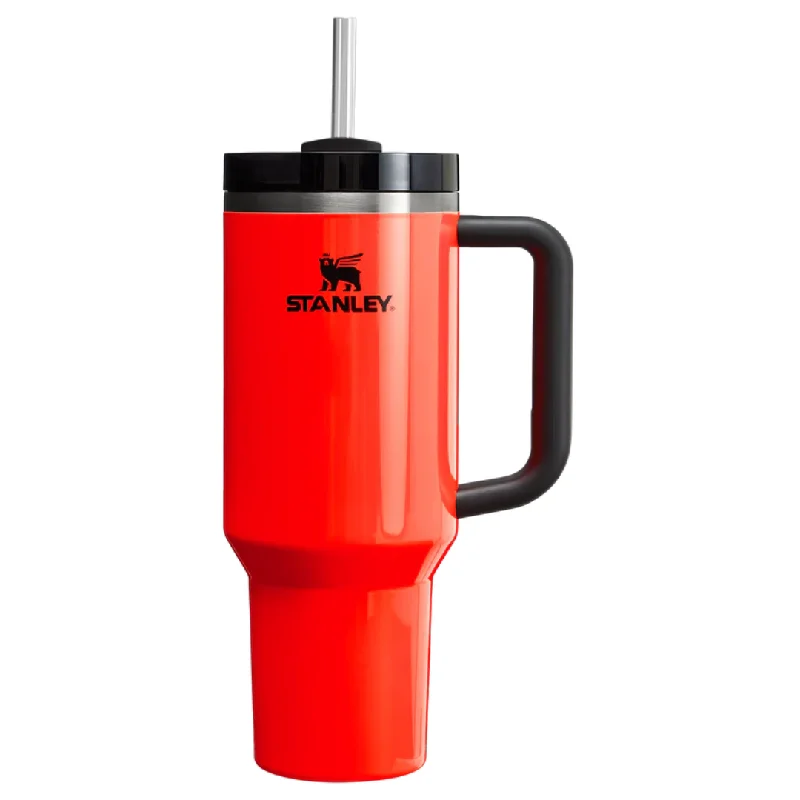 Eco-Conscious Drinkware Stanley Neon Orange Quencher Flowstate 40 OZ Tumbler Cup