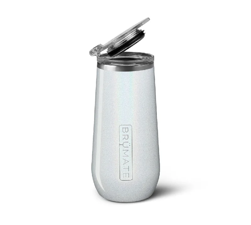Clearance Drinkware Sale Brümate CHAMPAGNE FLUTE 12OZ | GLITTER WHITE