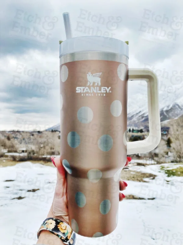 Limited Stock, Big Sale Dots Custom Stanley Adventure Quencher 40 oz tumbler
