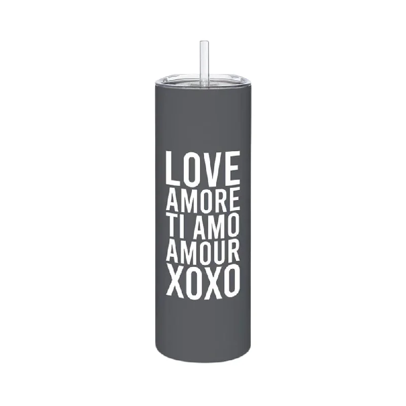 Drinkware Gifts For Friends Skinny Tumbler with Straw - Love