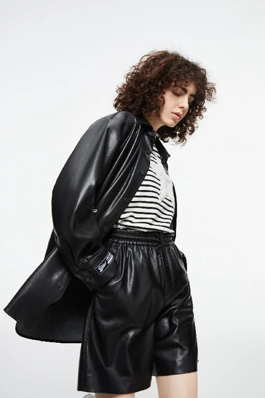 Classic Timeless Elegant Style 'Original' Vegan Leather Shorts