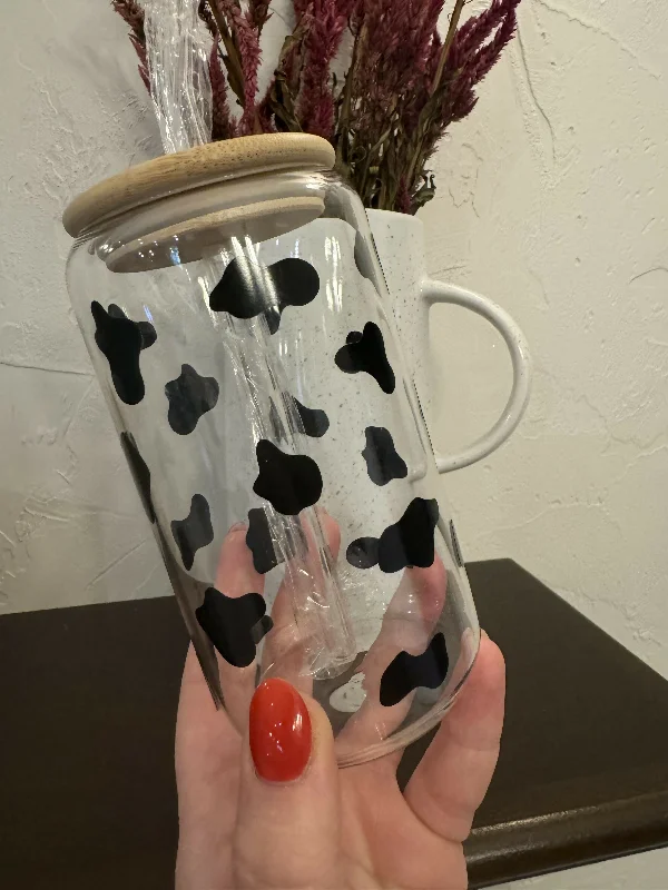Green Drinkware Sale Cow Print cup