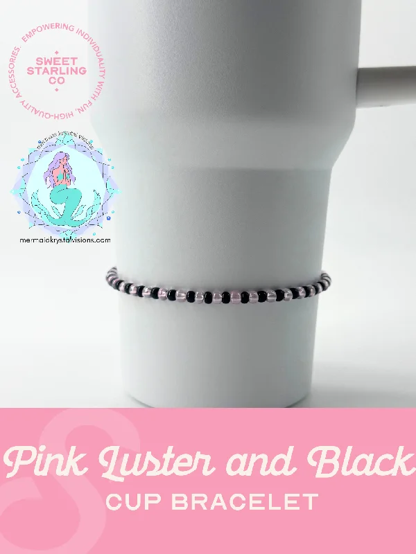 Insulated Tumbler Sale Pink Luster and Black Cup Bracelet
