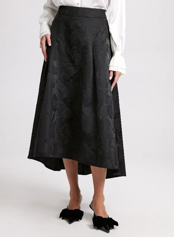 Urban Femme Streetwear Jacquard Midi Skirt