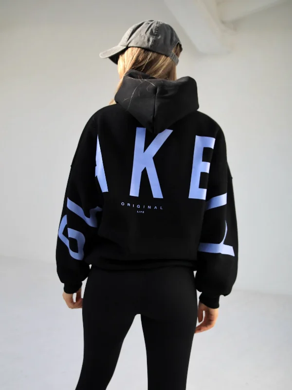 Feminine Elegant Members Isabel Oversized Hoodie - Black & Blue