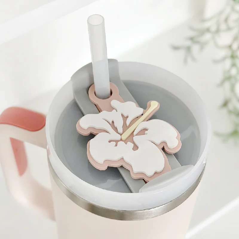 Drinkware Gift Ideas Flower Tumbler Topper - Nude