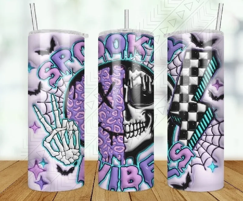 Sustainable Drinkware Spooky Vibes 3d Puff Tumbler