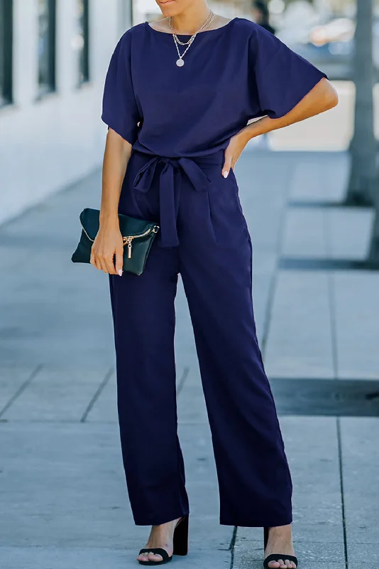 Hot Sale Belted Wide Leg Jumpsuit