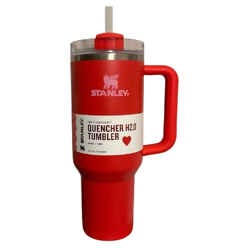 Holiday Drinkware Offers Stanley Lava Red Quencher Flowstate 40 OZ Tumbler Cup