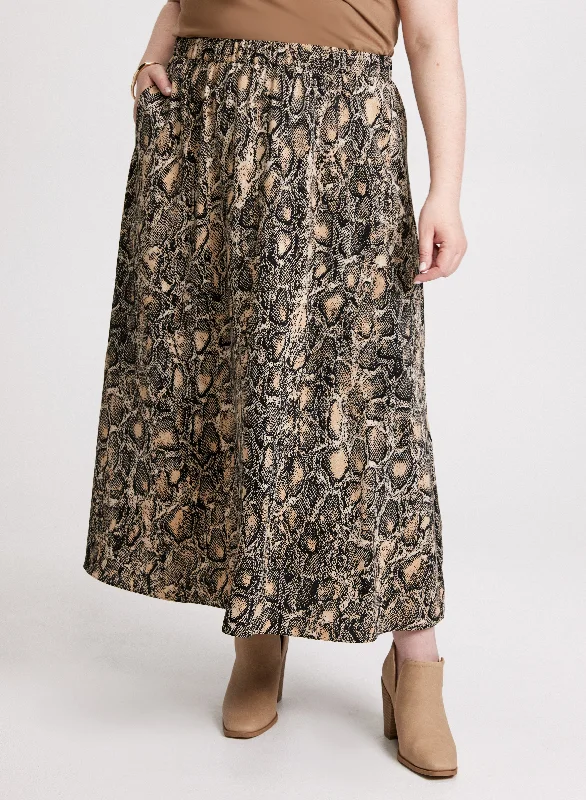 Feminine Allure Animal Print Maxi Skirt
