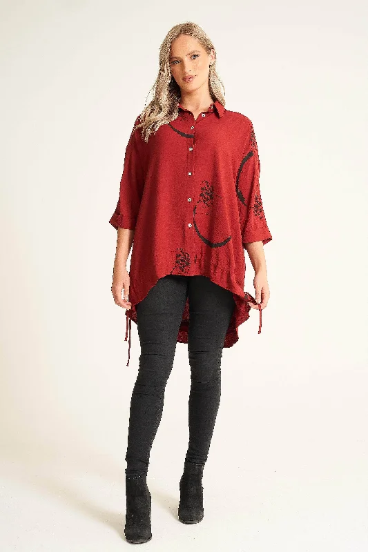 Special Offer Saloos Italian Inspired Abstract Print Relax Fit Blouse
