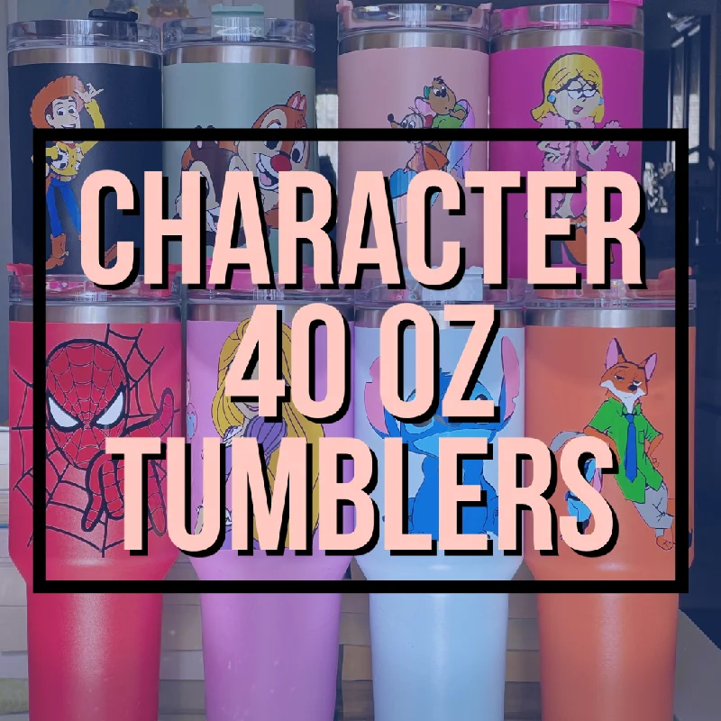 Premium Steel Tumblers Full Color Character Custom 40 oz Quencher Tumbler