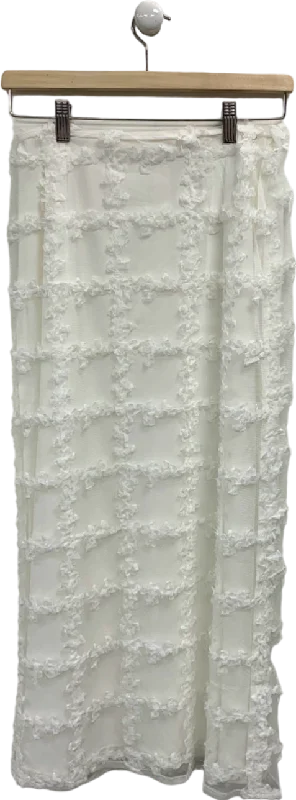 Feminine Elegant Sabo Luxe White Dame Skirt UK 8