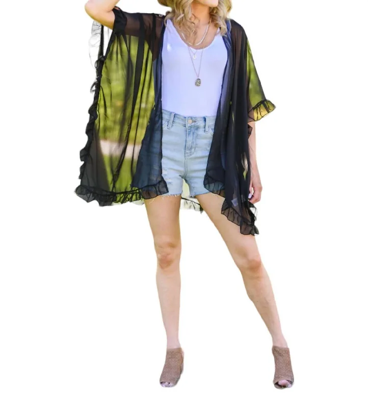 End Of Month Blowout Leave You Guessing Kimono In Black