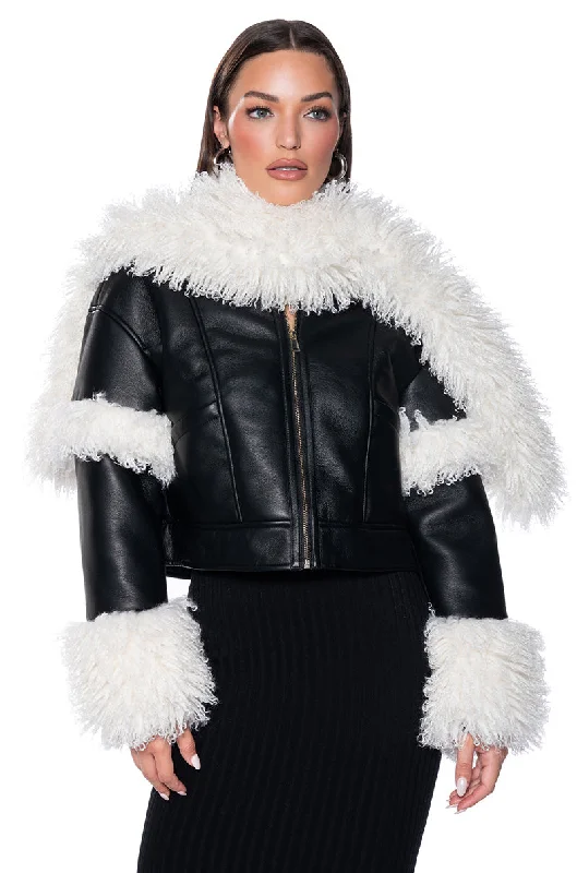 Signature Style Essentials ASPEN GLOW UP FAUX FUR COAT