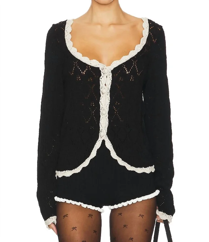Trend Setting Wardrobe Adelene Cardi In Black Cream