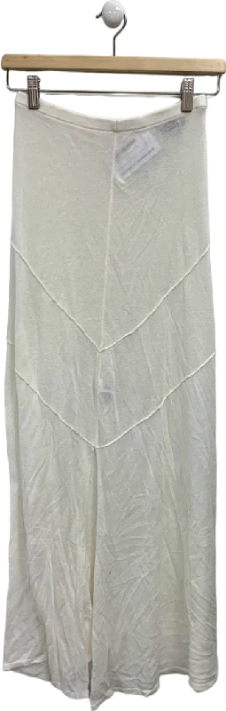 Modern Romance Karen Millen White Linen Blend 90's Knit Skirt UK XS