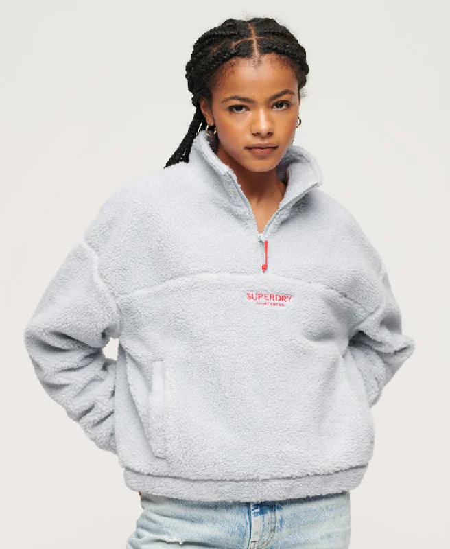Premium Quality Garments Embroidered Borg Half Zip Sweatshirt | Cosmic Sky Purple