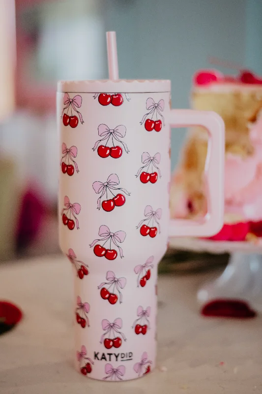 Inspired By You, Designed For You Cherry Bow Stainless Steel Tumbler