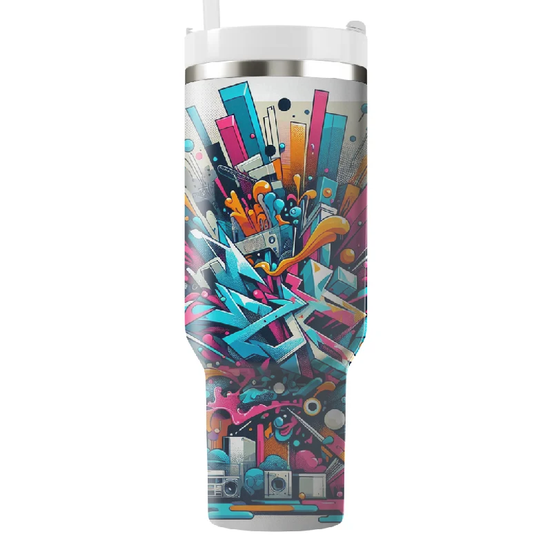 Trendy Styles Retro 80s Graffiti Tumbler With Handle
