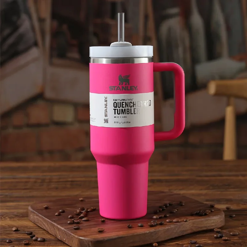 Insulated Mugs Offer Pink Stanley Quencher Tumbler 40 oz