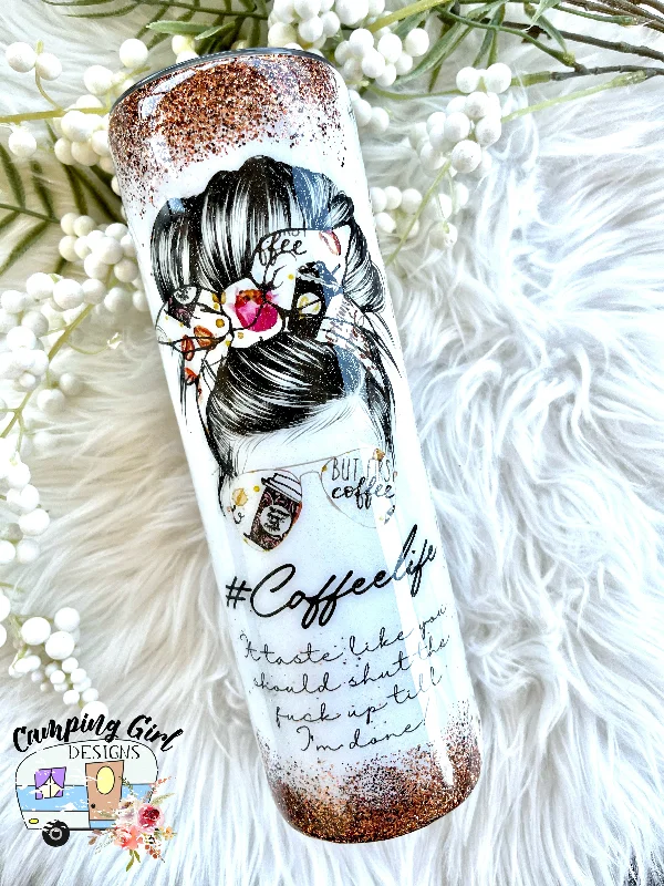 Luxury Drinkware Promotion READY TO SHIP Coffee Life 30 oz skinny tumbler