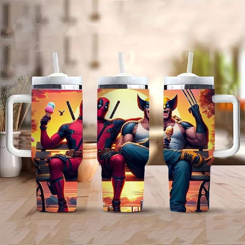 Drinkware Clearance Deadpool And Wolverine Tumbler With Lid And Straw