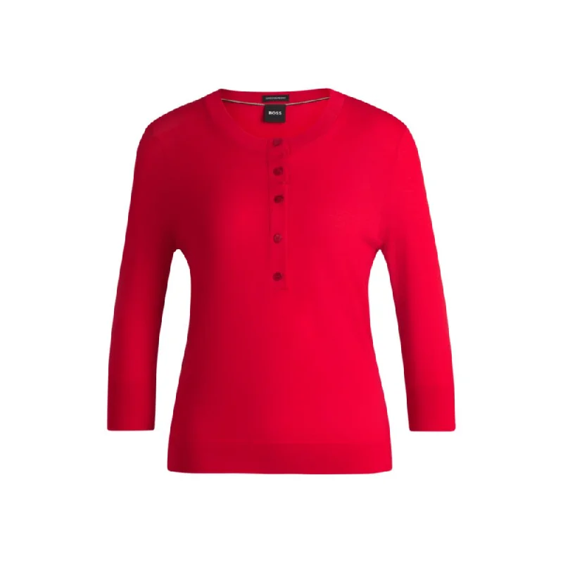 Bold Fashion Henley-neck sweater in Merino wool