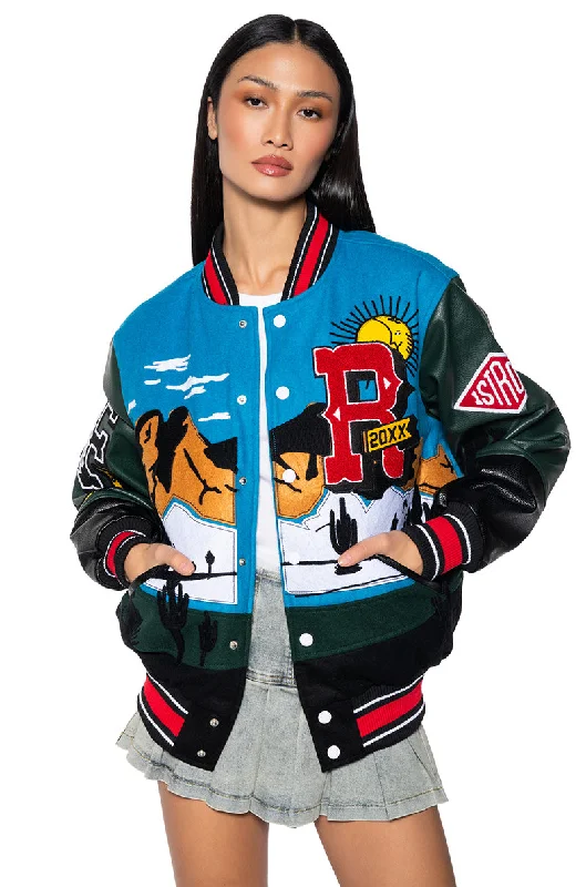 Sophisticated Cut FIRST ROW HAPPY TRAILS OVERSIZED BOMBER