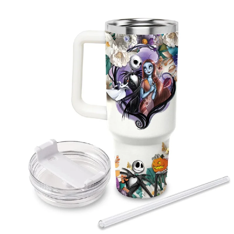 Time-Sensitive Drinkware Offers Custom Name Jack Skellington 3D Flower Tumbler