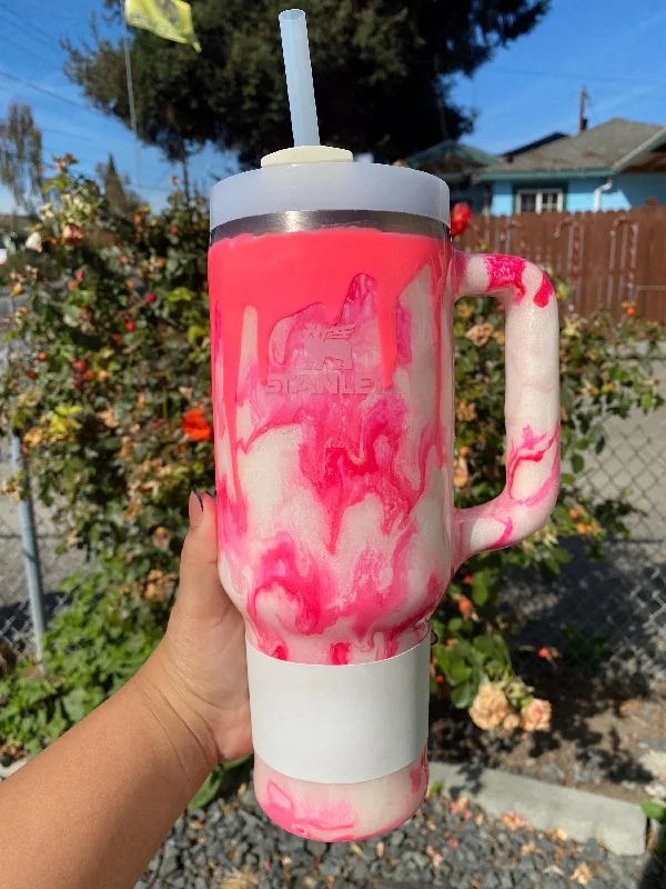Buy Drinkware Bundle 40oz Marble Swirl Design Tumbler With Handle