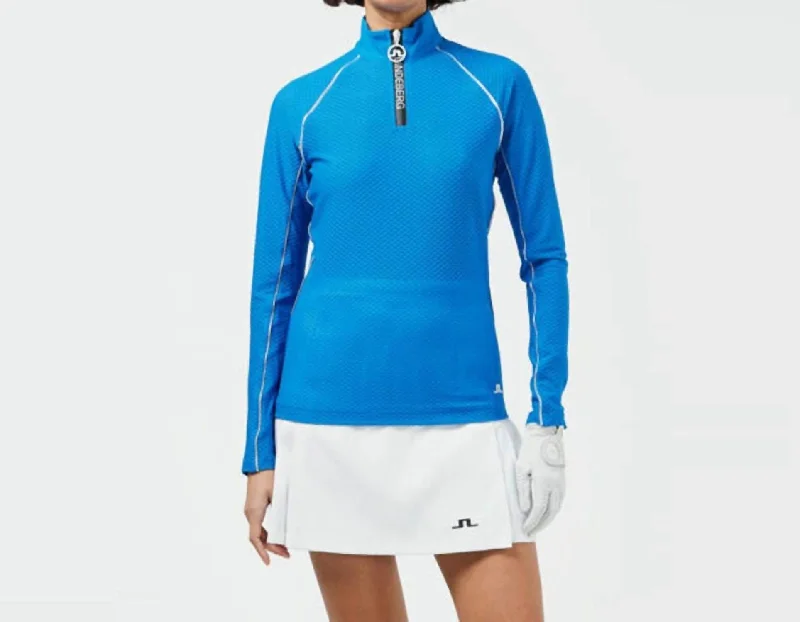 Wardrobe Essentials Jonah Golf Mid Layer Pullover In Skydiver