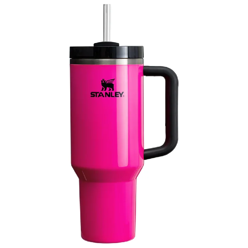 Reusable Drinkware Stanley Neon Electric Pink Quencher Flowstate 40 OZ Tumbler Cup